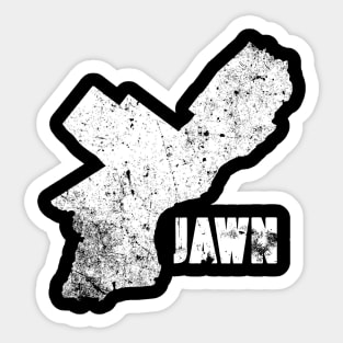 Philly Jawn Philadelphia Map Distressed Gritty Retro Style Sticker